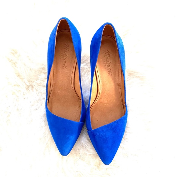 BLUE suede MADEWELL "Mira" Heels Size 8 Rarely Worn - Picture 2 of 6